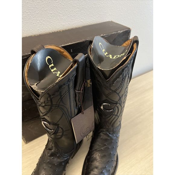 Cuadra Men Sz 9 Black Ostrich Traditional Cowboy Western Boot made by Cuadra - Picture 5 of 15